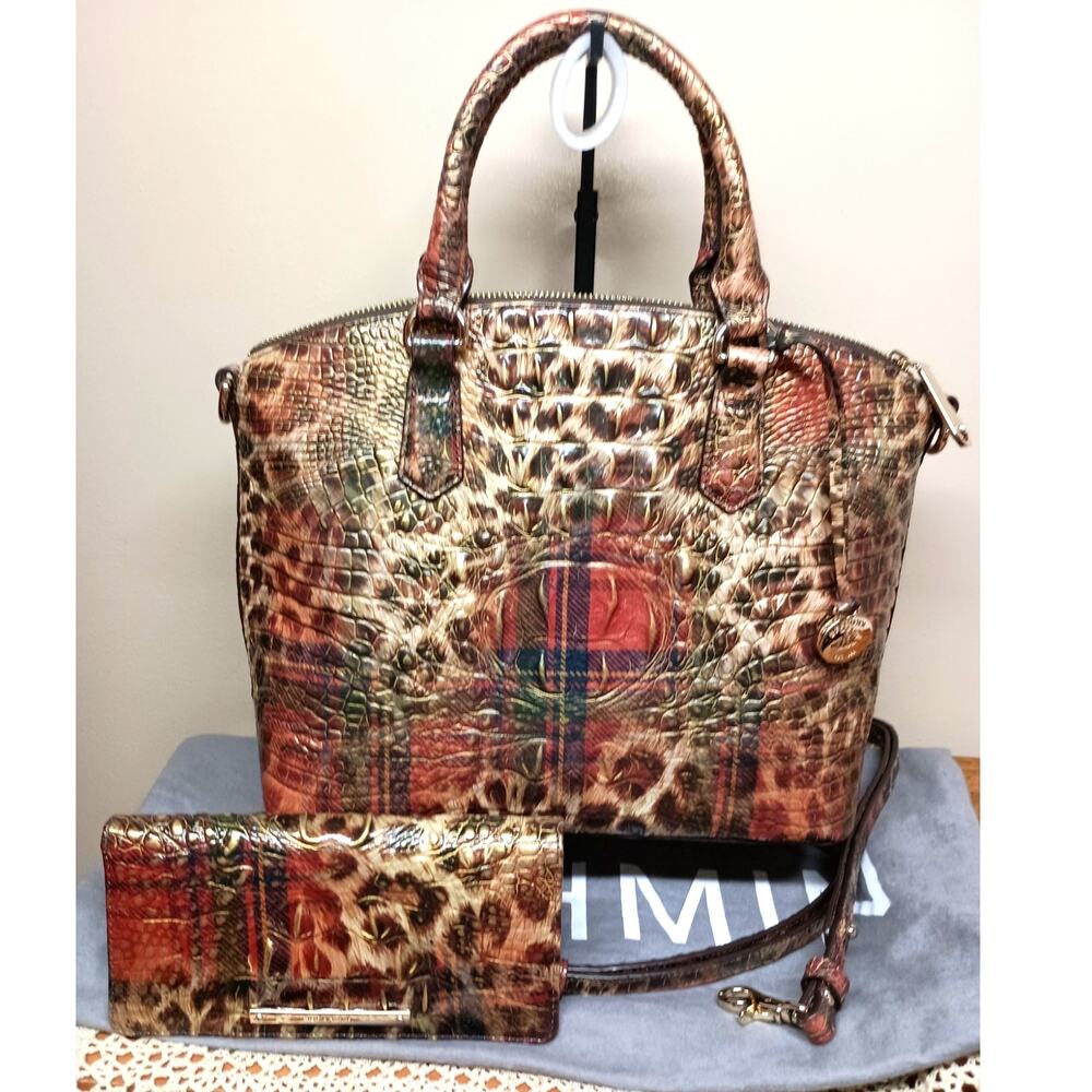 Brahmin Duxbury Satchel + Ady Wallet in TARTAN ANIMAL - Picture 13 of 13